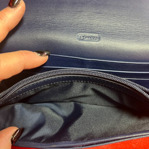 Coach Turnlock Wallet, Leather Blue, Retired Style from the Mid-2010s, NWOT - Picture 7 of 8